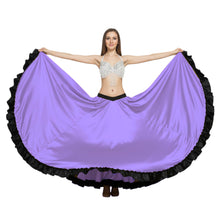 Satin 16 Yard Full Circle Skirt Black Frill | Pro Flow S-3XL S51