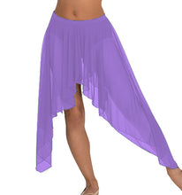 Belly Dance Side Asym Skirt | Sheer Flow | 30 Colors S-5XL C44