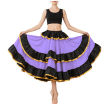 Satin Full Circle Skirt Black Frill | 360° Dance Flow S-3XL S75