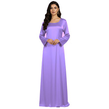 Satin Long Sleeve Modest Gown | Full Length Hijab Dress S-3XL | 41 Colors S121