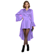 Satin Victorian Long Shirt Dress | Button Down Tunic S-3XL | 41 Colors S113