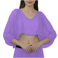 Royal Blue Full Flair Ruffle Sleeve Belly Dance Top, elegant stretch fit top.