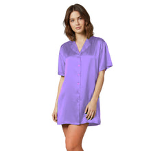Satin Night Wear Long Shirt | Loose Sleep Shirt Dress S-3XL | 41 Colors S111