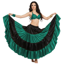 Satin 25 Yd 4 Tier Multi Color Skirt | Belly Dance Flow S-5XL S5