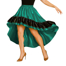 Satin Asymmetrical Dance Skirt Frill | High-Low Flow S-3XL S48