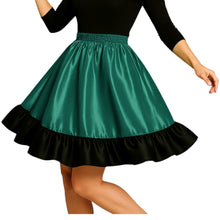 Satin Mini Skirt w/ Black Frill | Party Wear S-3XL | 41 Colors S41