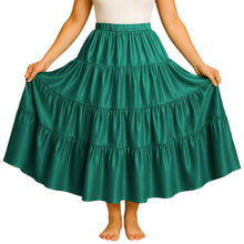 Belly Dance Satin Skirt – 12 Yard, 4 Tier Full Circle Skirt  - Regular Size 2