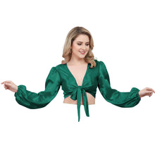 Salmon Satin Belly Dance Choli, soft warm ruffle top.