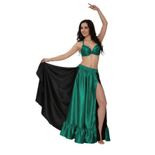 Satin Half Circle Skirt w/ Frill | Elegant Dance Flow S-3XL | 41 Colors S52