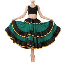 Satin Full Circle Skirt Black Frill | 360° Dance Flow S-3XL S75
