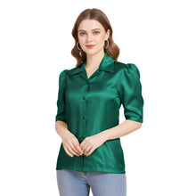 Satin Puff Sleeve Button Down Shirt | Elegant Top S-3XL | 41 Colors S80