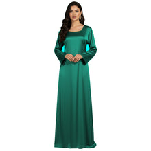 Satin Long Sleeve Modest Gown | Full Length Hijab Dress S-3XL | 41 Colors S121