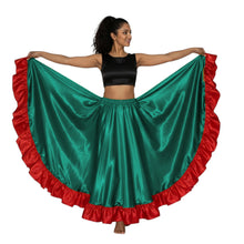 Satin 12 Yard Full Circle Skirt Red Frill | Pro Flow S-3XL S54