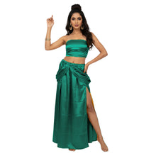 Satin Side Cut Draped Skirt | High Slit Flow Maxi S-3XL | 41 Colors S42