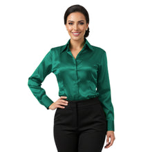 Satin Long Sleeve Button Down Shirt | Elegant Blouse S-3XL | 41 Colors S81