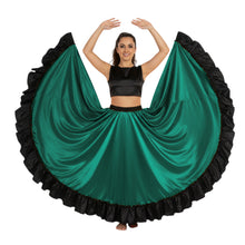 Satin 16 Yard Full Circle Skirt Black Frill | Pro Flow S-3XL S58