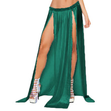 Belly Dance Satin Both side slit  cut Skirt S96- Regular Size 2