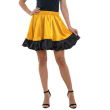 Satin Mini Skirt Black Frill | Party Wear S-3XL | 41 Colors S63