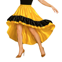 Satin Asymmetrical Dance Skirt Frill | High-Low Flow S-3XL S48