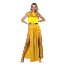 Front Cut Palazzo & Top Set for Women – Wide Leg Slit Pants Co-Ord Outfit, 41 Colors, S–5XL S147