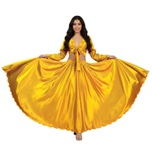 Salmon Satin Skirt Set, soft warm long sleeve dance costume.