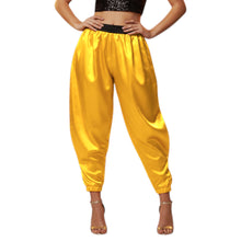 Satin Tapered Party Pants • Plus Size Elastic Waist Trousers • Women's Elegant Night Out Bottoms  S145