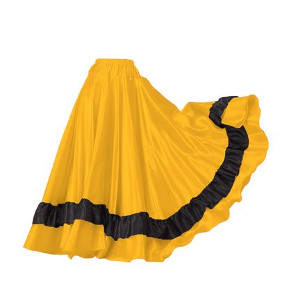 Belly Dance Satin Full Circle Skirt With Frill S33-Regular Size 2