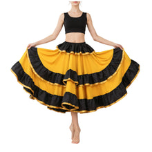 Satin Full Circle Skirt Black Frill | 360° Dance Flow S-3XL S75