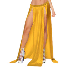 Belly Dance Satin Both side slit  cut Skirt S96- Regular Size 2