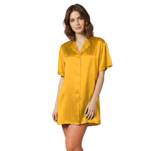 Satin Night Wear Long Shirt | Loose Sleep Shirt Dress S-3XL | 41 Colors S111
