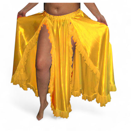 Women Belly Dance Satin 2 Side slite Skirt S102- Regular Size 2