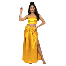 Satin Side Cut Draped Skirt | High Slit Flow Maxi S-3XL | 41 Colors S42