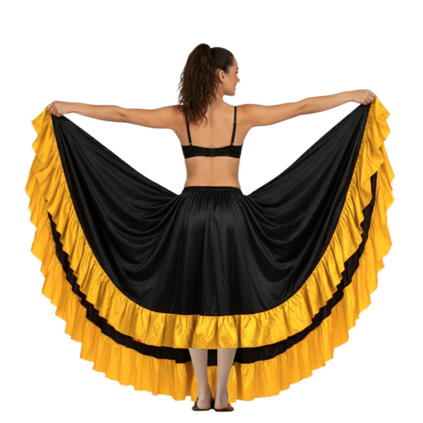 Satin 12 Yard Skirt w/ Frill | Full Volume Dance S-3XL | 41 Colors S22