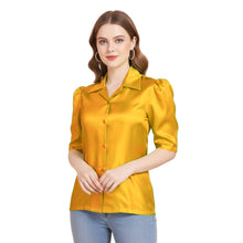 Satin Puff Sleeve Button Down Shirt | Elegant Top S-3XL | 41 Colors S80