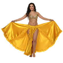 Satin Full Circle Skirt w/ Slit | 360° Dance Flow S-3XL | 41 Colors S102