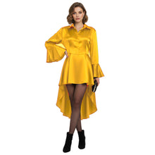 Satin Victorian Long Shirt Dress | Button Down Tunic S-3XL | 41 Colors S113