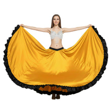 Satin 16 Yard Full Circle Skirt Black Frill | Pro Flow S-3XL S51
