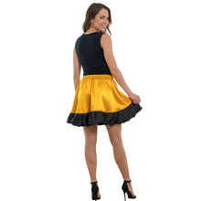 Satin Mini Skirt Black Frill | Party Wear S-3XL | 41 Colors S63
