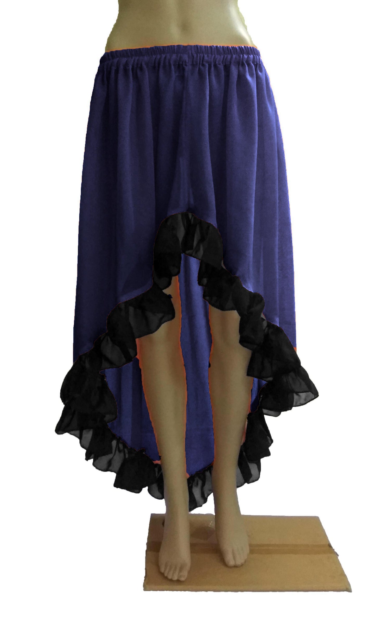 Chiffon sheer Assymetrical Skirt With Frill C22 - Regular Size 2