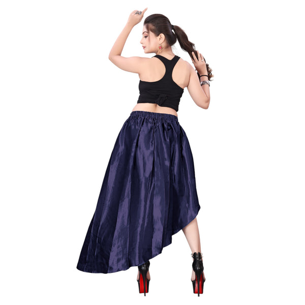 Satin High Low Asymmetrical Skirt  Ballet Dance Skirt S73-Regular Size 3