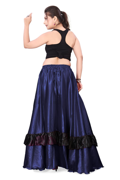 Belly Dance Satin Full Circle Skirt With Frill S33-Regular Size 3