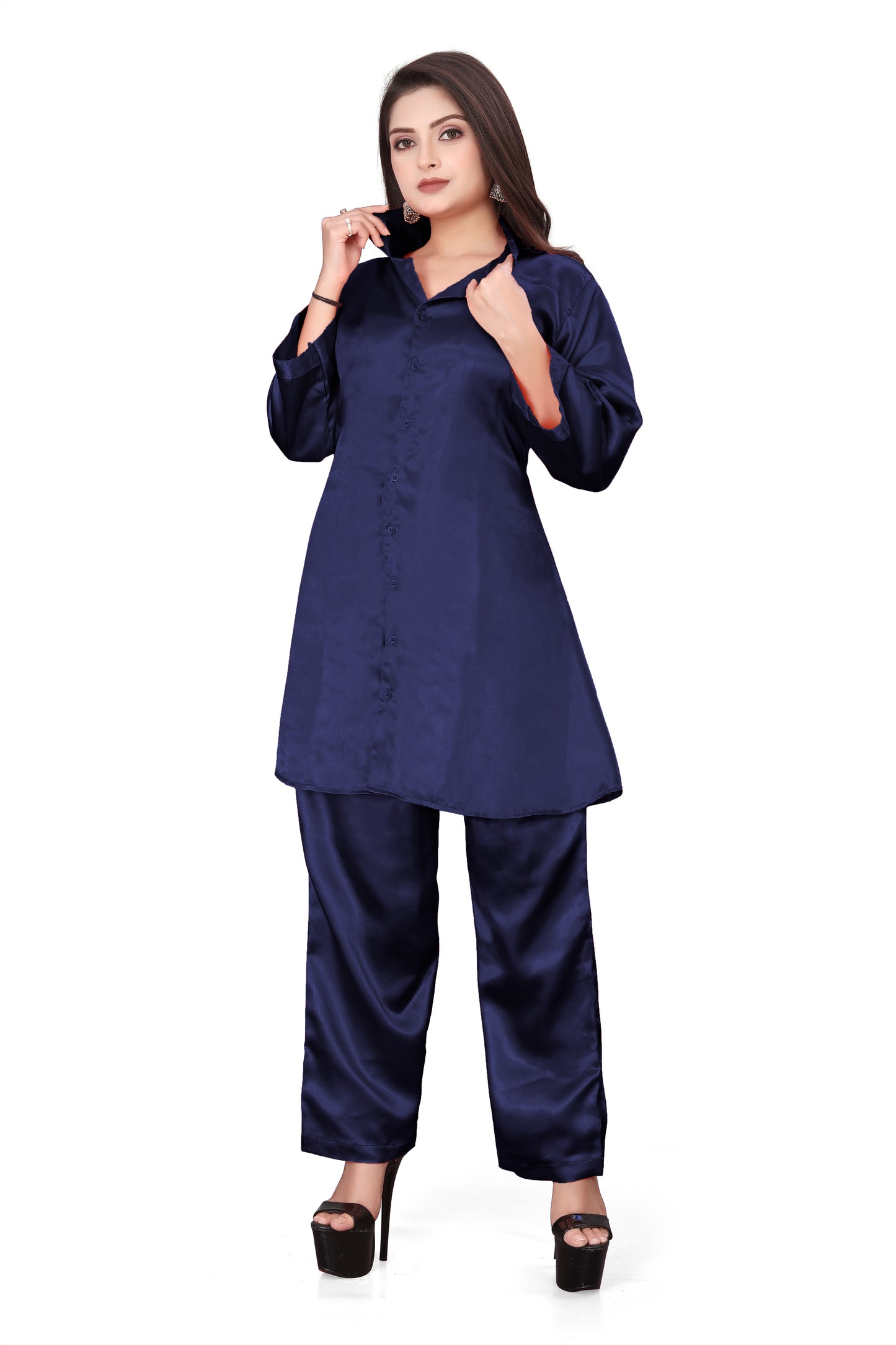 Satin Fancy Pant + Shirt Code Set  S135-Regular Size 2