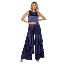 Satin 3-Layer Palazzo Pants | Wide Leg Party Trousers S-3XL | 41 Colors S97