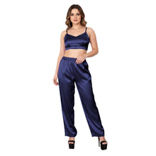Sky Blue Satin Flowy Lounge Trousers, lightweight pants.