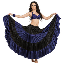 Satin 25 Yd 4 Tier Multi Color Skirt | Belly Dance Flow S-5XL S5