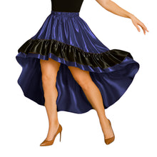 Satin Asymmetrical Dance Skirt Frill | High-Low Flow S-3XL S48