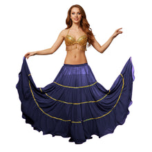 16 Yard 4-Tier Belly Dance Skirt with Gold Trim | Tribal Fusion Gypsy C5