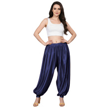 Teal Satin Boohoo Harem Pants (S-3XL), stylish dance trousers.