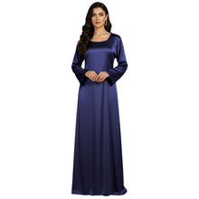 Satin Long Sleeve Modest Gown | Full Length Hijab Dress S-3XL | 41 Colors S121