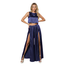 Front Cut Palazzo & Top Set for Women – Wide Leg Slit Pants Co-Ord Outfit, 41 Colors, S–5XL S147